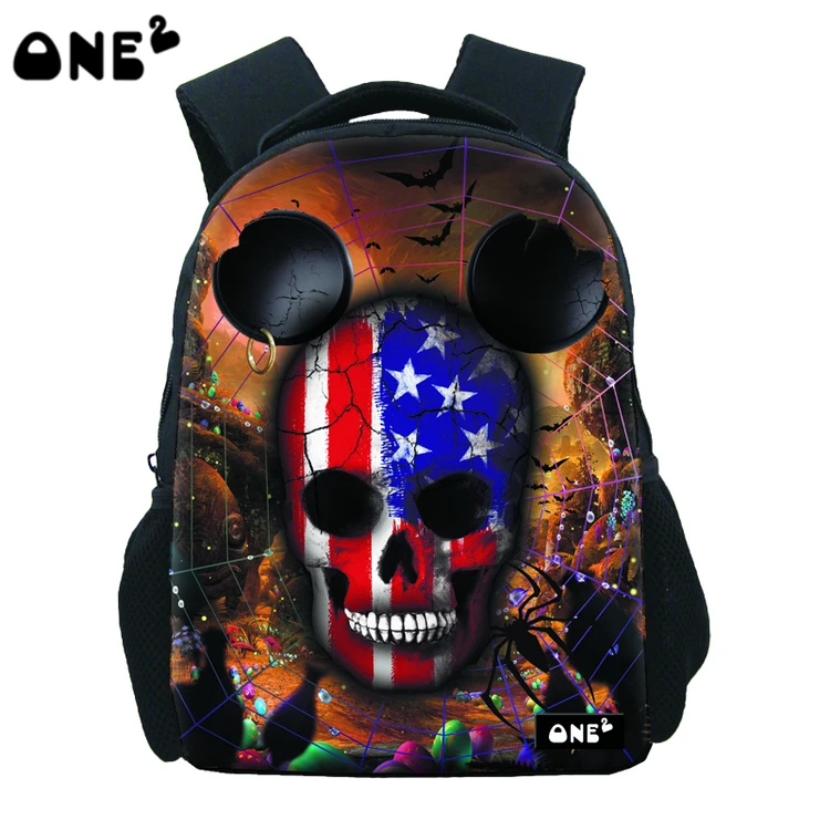 

2019 vintage retro skull school students bag backpack for boys school children kids backpack kindergarten kids animals, Customized
