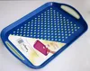 Anti Non Slip Plastic Rectangle Serving Tray Blue Colour Grip Great Value
