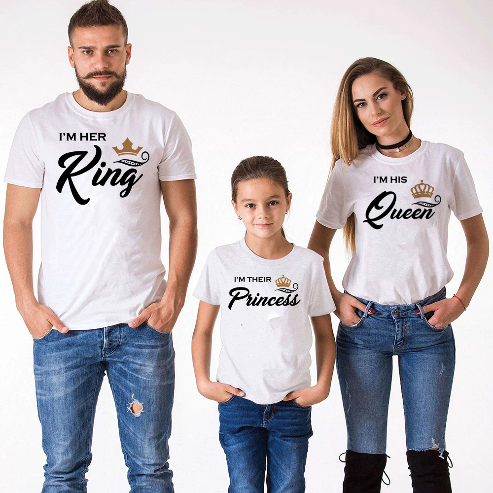 Coronas de princesa King Queen, camisas familiares a juego