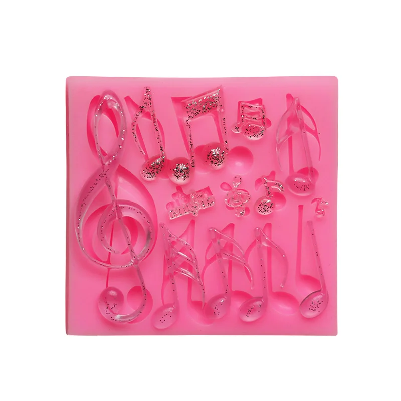 

XGY-175 silicone chocolate mould with various note sets shape. silicone sugar lace mould, 3D Fondant Mermaid Tail cake tools, Pink