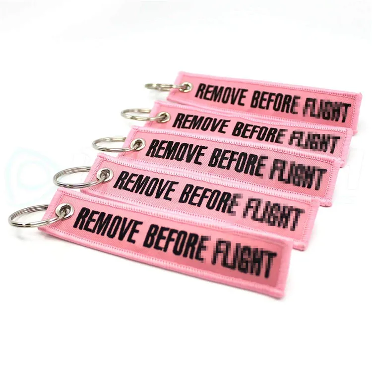 
New design low MOQ custom logo Embroidered keychain keyring 