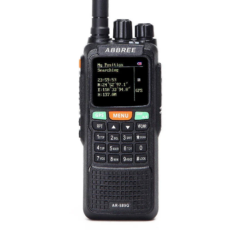 ABBREE AR-889G GPS SOS 10W 999CH Night Backlight Duplex Repeater Dual Band Dual Receiving Hunting Ham CB Radio Walkie Talkie