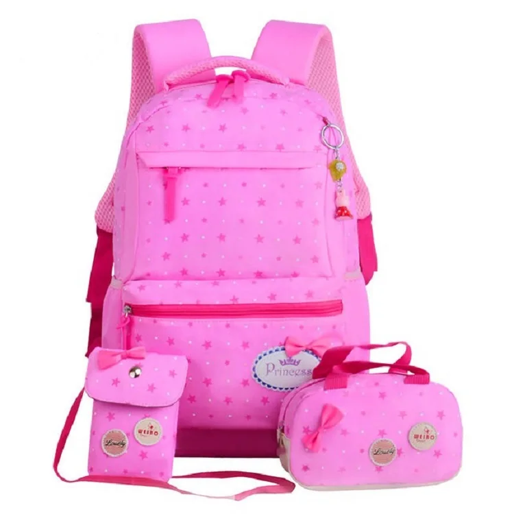 

Star Printing Children School Pencil Bag Three Bag Set Backpack For Girls Teenagers Backpacks Kids Orthopedics Schoolbags, As picture or customized