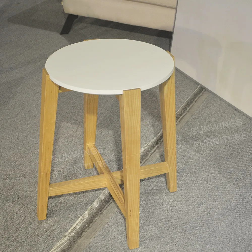 Ronde ontwerp massief houten bijzettafel salontafel met marmeren ...