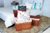 cheap large lined wicker laundry storage basket with lid