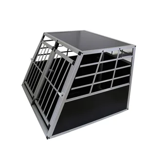 Image of Aluminum pet carrier case outdoor double door dog cage house