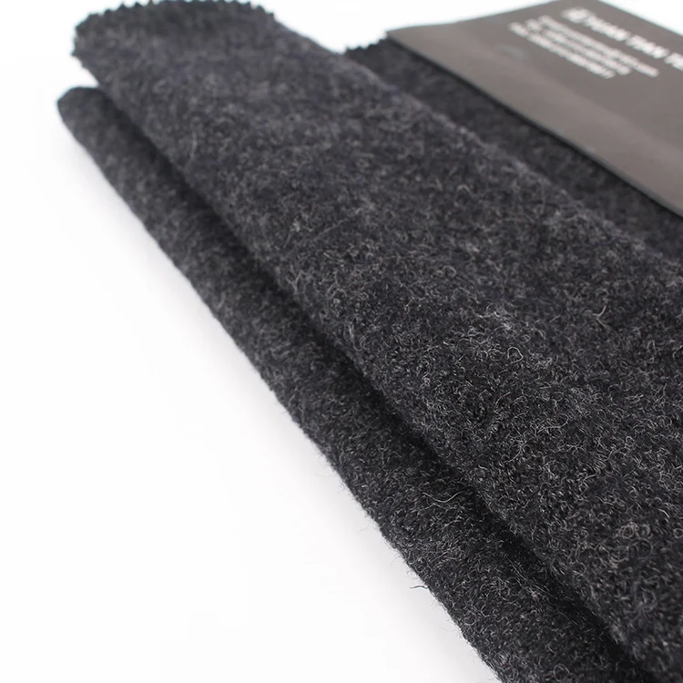 
2019 new fashion plain boiled knit 40% viscose blend 60% wool fabric 