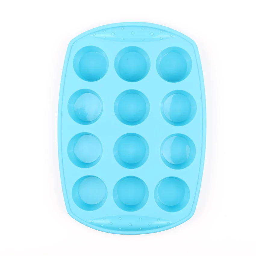 

Nonstick BPA Free Food Grade Silicone Molds / Regular 12 Cups Muffin Pan silicone cupcake baking cups, Pink, green, blue, or custom