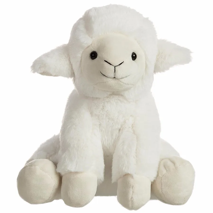 B394 Adorable Furry Sitting Lamb Plush Toys Lovely Stuffed Fluffy Sheep ...