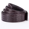BY Men's Replica Designer Genuine Leather Belts with Embossed Crocodile Pattern without Buckle
