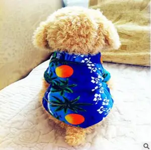 Image of hot sale Summer Hawaii Style Pet Dog clothes Classic Yellow T-shirt cat mascotas cachorro perros ropa para perros