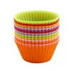 12Pcs High Quality Round shape Silicone Muffin Cases Cake Cupcake Liner Baking Mold Bakeware Maker Mold Tray Baking