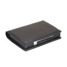 Высококачественный антимагнитный Противоугонный Алюминиевый бумажник с рчид автоматически всплывающий кожаный кредитный держатель для карт кошелек