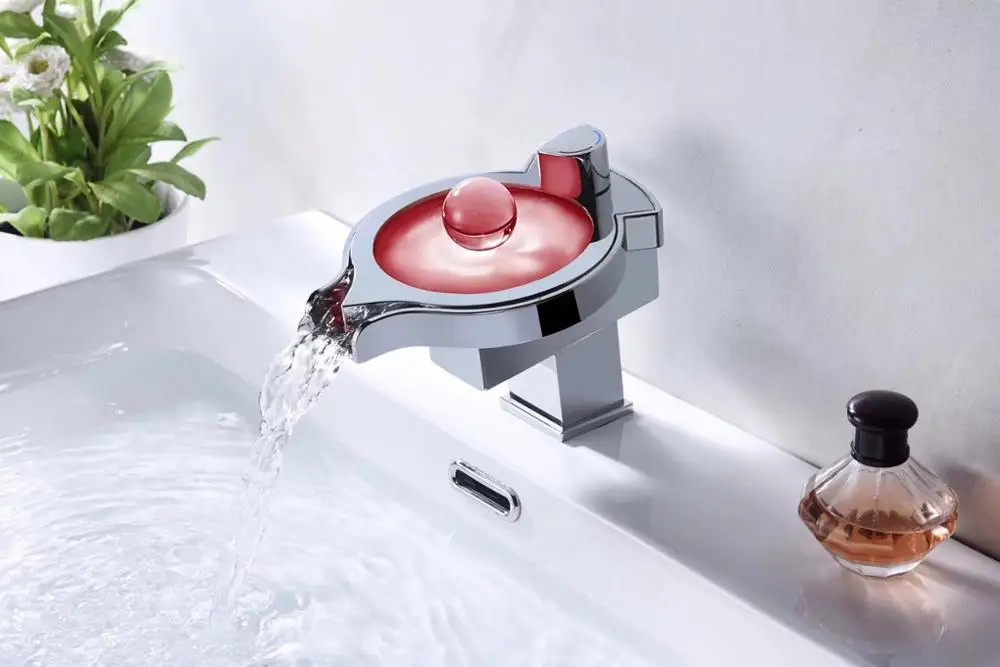 
original factory manufacture stainless steel led basin faucet smaller size waterfall tap 
