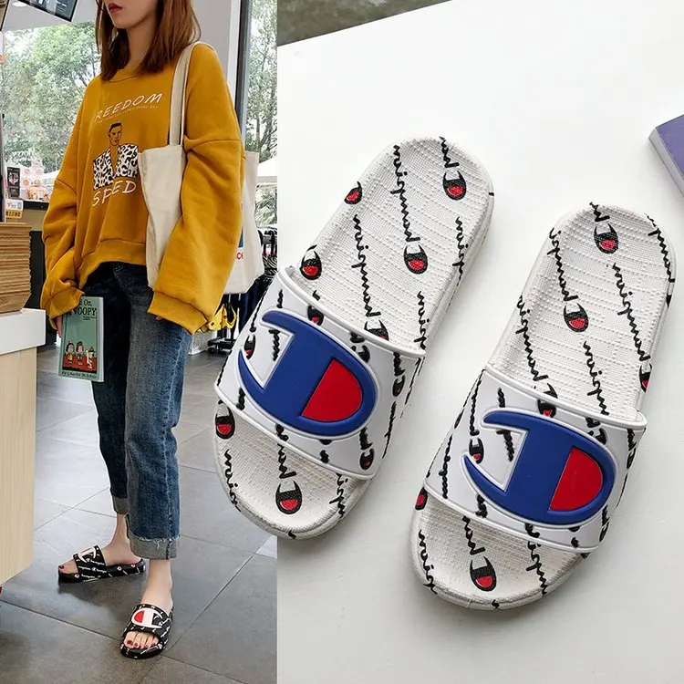 

New parent-child couples' one-word flip-flops large-size women's shoes cross-border