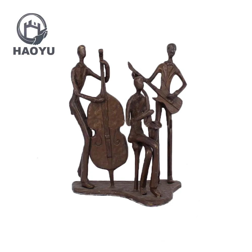 European small abstract metal art bronze cast iron musician sculptures.jpg
