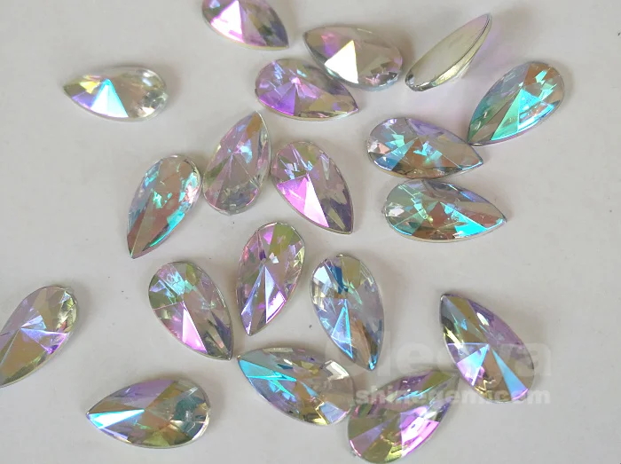 Factory Wholesale 5*10 mm Navette/ Horse Eye Acrylic Flat Back Shaped Rhinestones Stone for Face Art Decoration