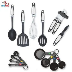 Image of FINDKING 14 Piece Kitchen Tools Gadget Set included Slotted Turner Spoon Can Opener Peeler Whisk Measuring cups Measuring Spoons