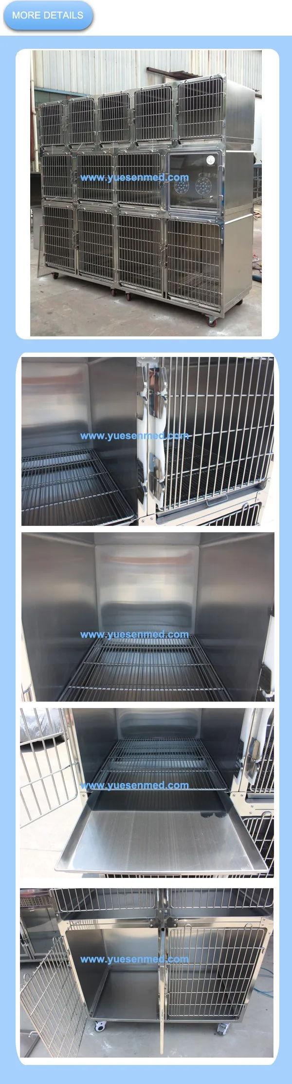 02A More Details of YSVET0510 high quality stainless veterinary cages