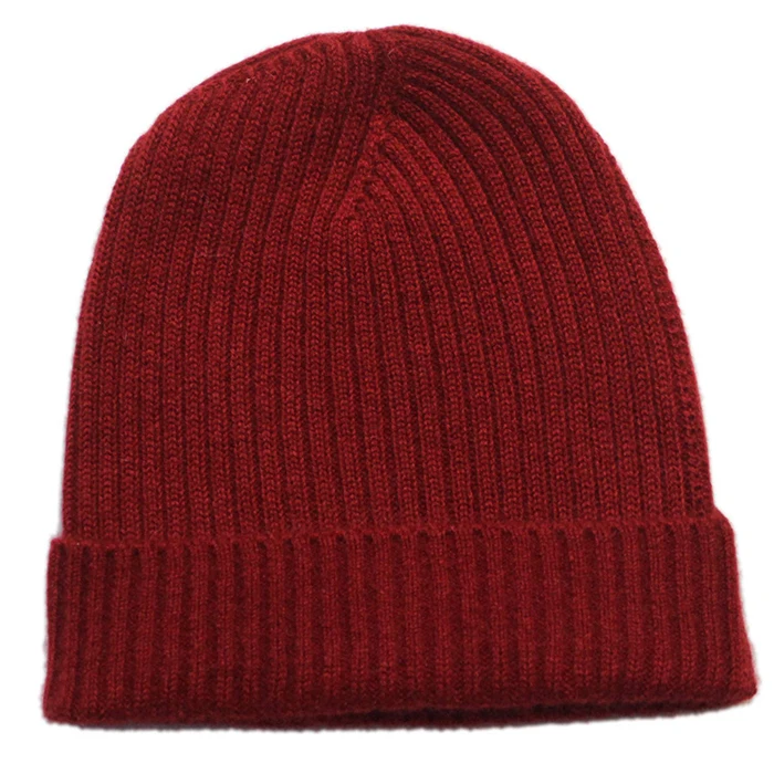 Hot Sale Cashmere Beanie Men Rib Knit 