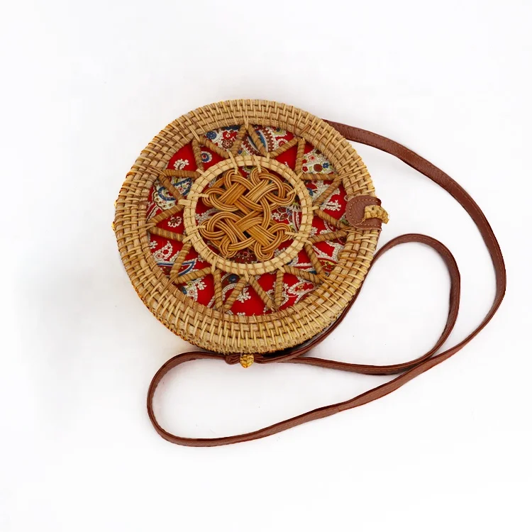 

Wholesale 100% Handmade Craft Round Rattan Bag Bali Beach Bag Vietnam Rattan Bag For Women