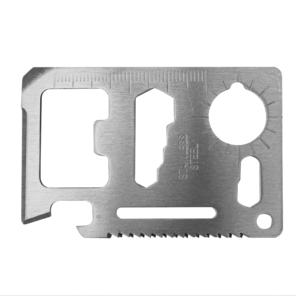 GMS Outdoors 40-in-1 Stainless Steel Credit Card Tool – Multi Pocket Survival Tool, Made In USA