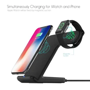 Dual Qi Charging Dock Apple Watch & iPhone Samsung Galaxy