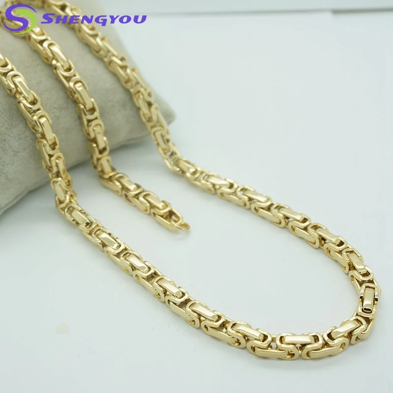 

18K Gold Plated Jewelry 6MM Men's Fashion Stainless Steel Jewelry Set