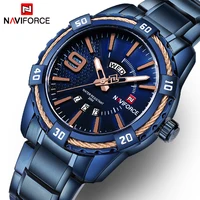 

NAVIFORCE 9117S Top Brand Luxury Men Watches Blue Waterproof Date Week Quartz Watch Man Full Steel Sold Wrist Watch montre homme