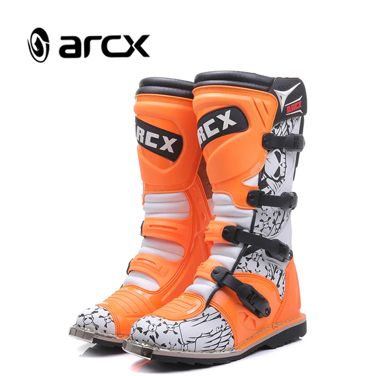ARCX Orange Motocross Boots Road Sport Motocross Boots Used Professional Motocross Shoes Boys