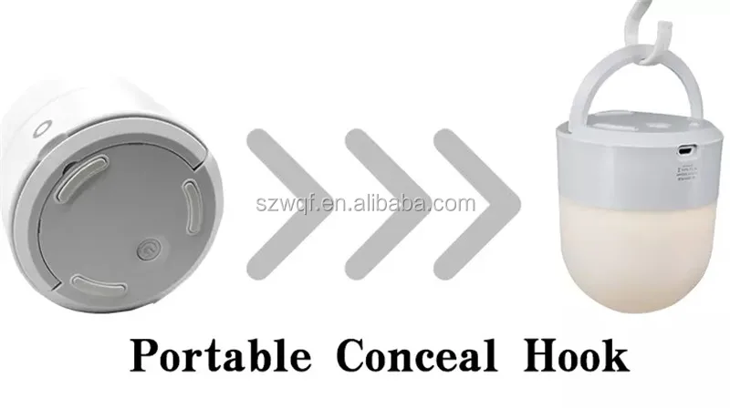 Rechargeable Camping Lantern Hanging Pendent Bulb Shaped Kids Baby Mini Led Night Light with Hook