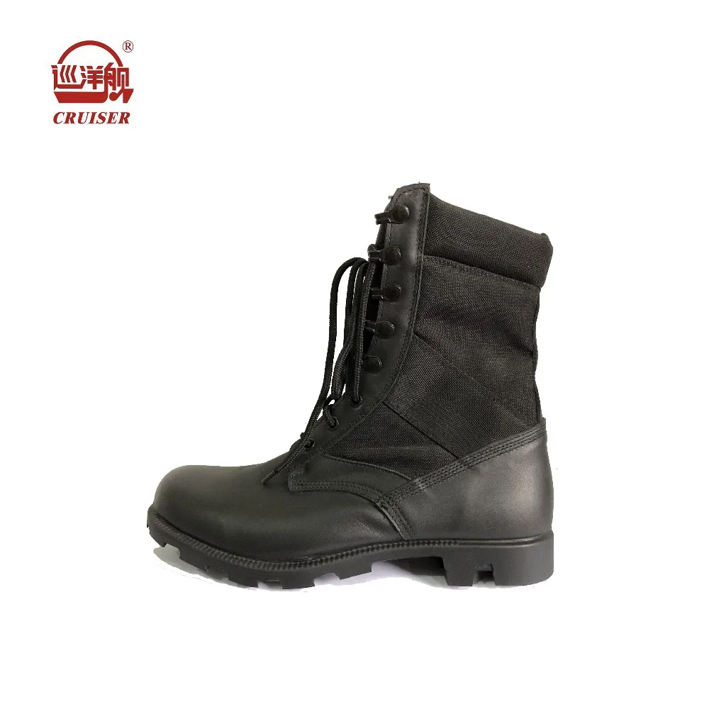 black canvas combat boots