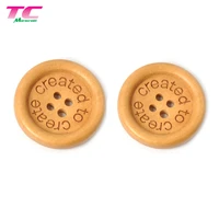 

15mm Custom Engraved Logo Wooden Button 2 Holes Wholesale Wood Garment Buttons For Baby Clothes