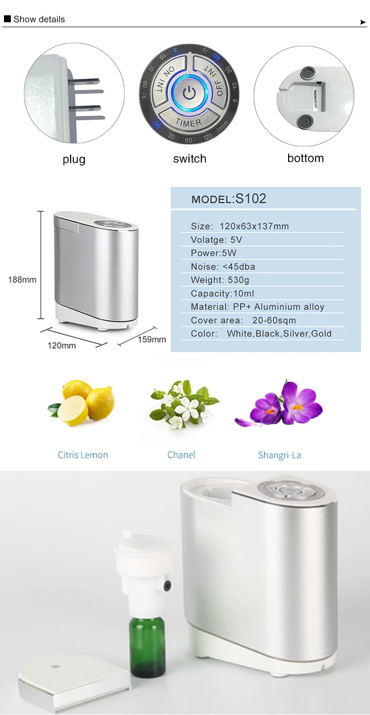 Bedroom Nice Smelling Fragrance Floral Dispenser Led Electric Room
