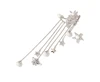 925 silver pentacle pearl flower crystal tassel female pendant earrings based on zircon dangle exaggerated hot-selling earrings