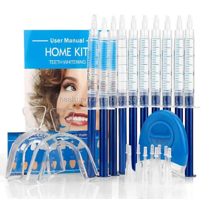 

Home Use Led Light and Gel Syringe Teeth Whitening Kit Teeth Bleaching Device, Blue white