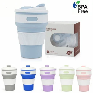 Hot Sell Customized Logo Portable Dinking Silica Cup Coffee Water Folding Collapsible Silicone Cup