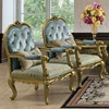 luxury living room bronze European Style classic wood carved sofas