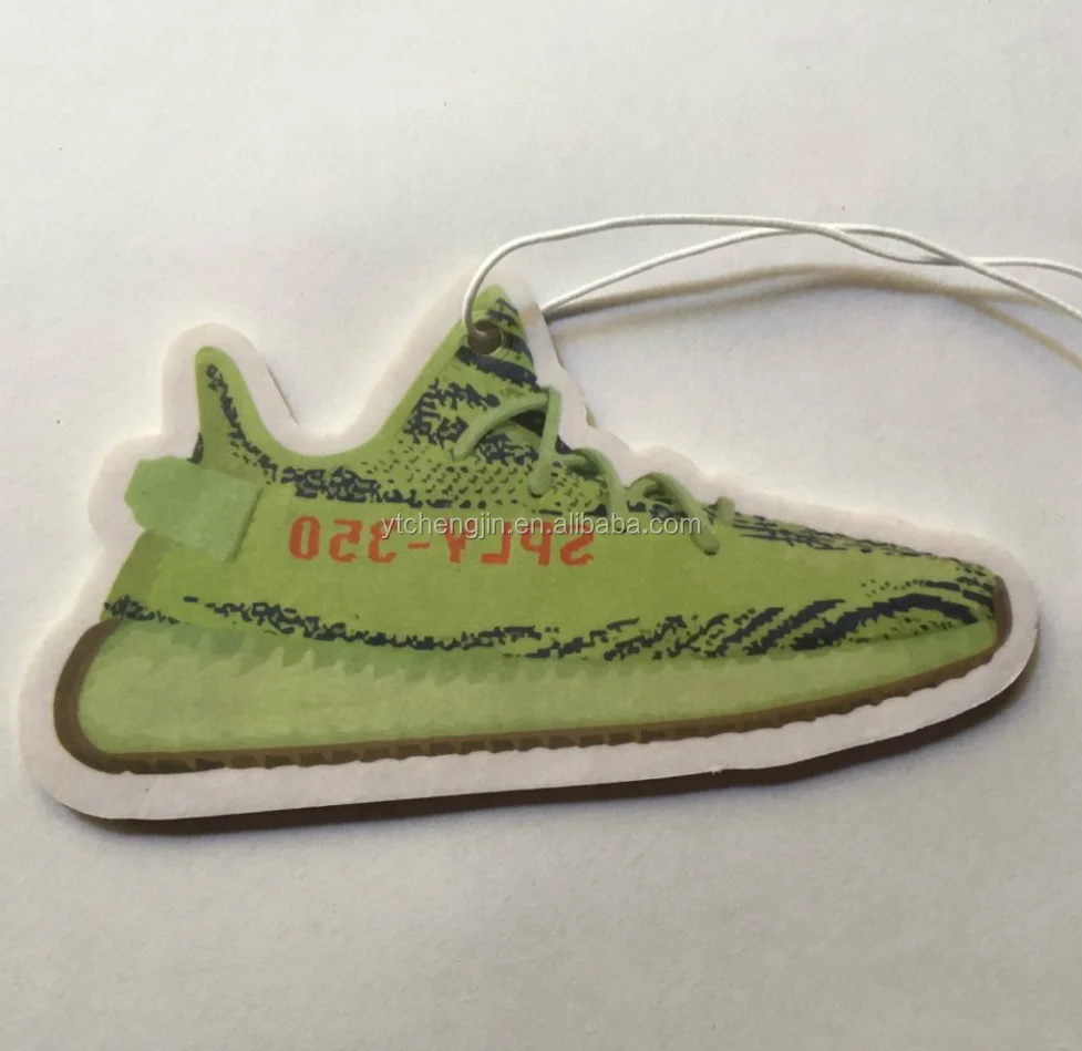 

semi frozen yellow yeezy 350 paper air freshener
