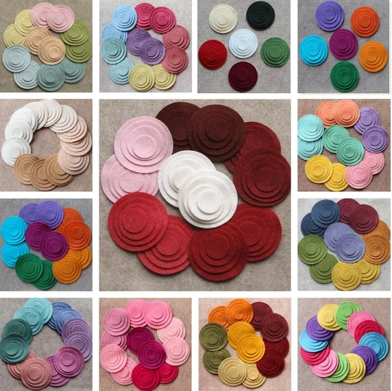 Self Adhesive Felt Pads Diy Kids Crafts Soft Fabric Assorted Sizes And Colors 1 1/2" 1" 2" Buy
