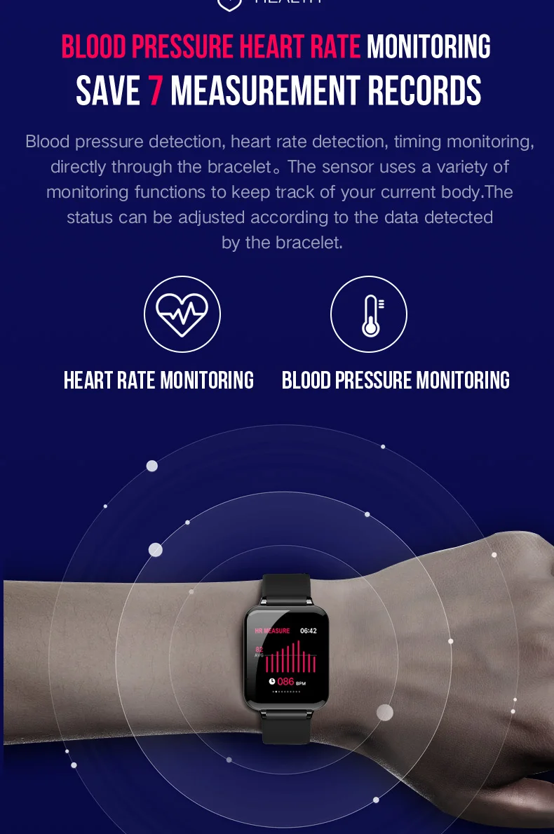 Hottest health sport smart watch ip68 waterproof heart rate smartwatch B57