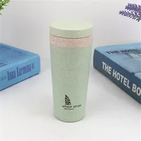 

Free Sample Reusable Biodegradable Wheat Straw Coffee Cup With Lid