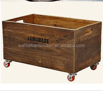 large wooden crate with lid