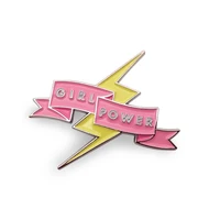 

Custom soft enamel girl power pin badge with cardboard