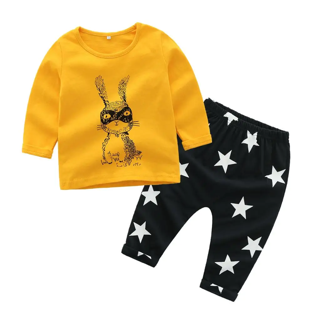 

Fashion Baby Girls Clothing Set Cotton Long Sleeve Tops + Star Pants Casual Toddler 2Pcs Newborn Baby Girls Clothes Sets, As picture