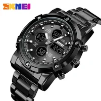 

skmei analog watch 2018 countdown clock with three time zone watches for men