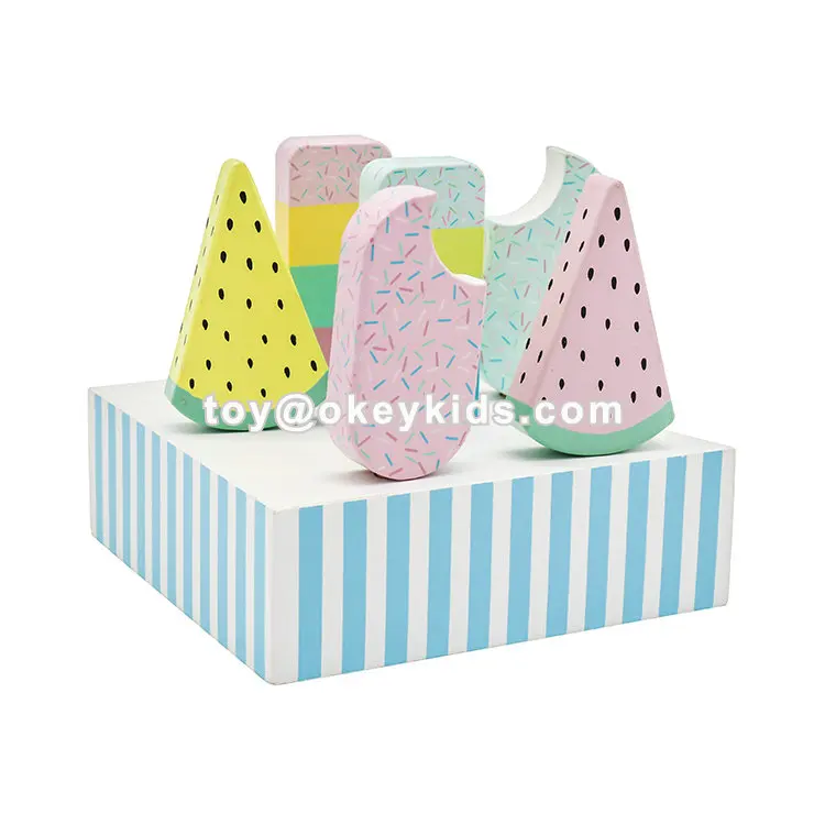 2019 Customize pretend play wooden ice cream set toy for kids W10B314