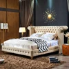 FO229 chic luxury gold king size bed metal frame contemporary luxury Italian genuine crocodile leather bedroom set