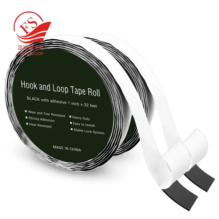 Tape loops. Self adhesive sticky hook and loop tape.
