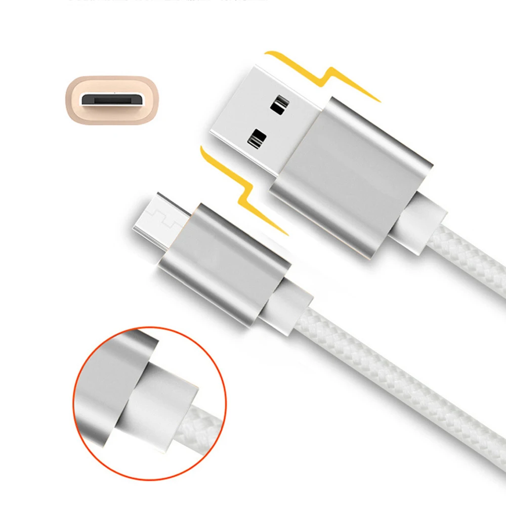 High Quality 1M 2M 3M 2A Fast Charging Metal Head Nylon Braided Android Micro USB cable - ANKUX.COM